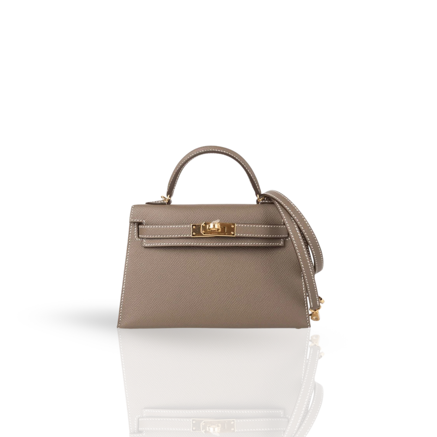MINI CALLIE 19 TAUPE IN EPSOM LEATHER