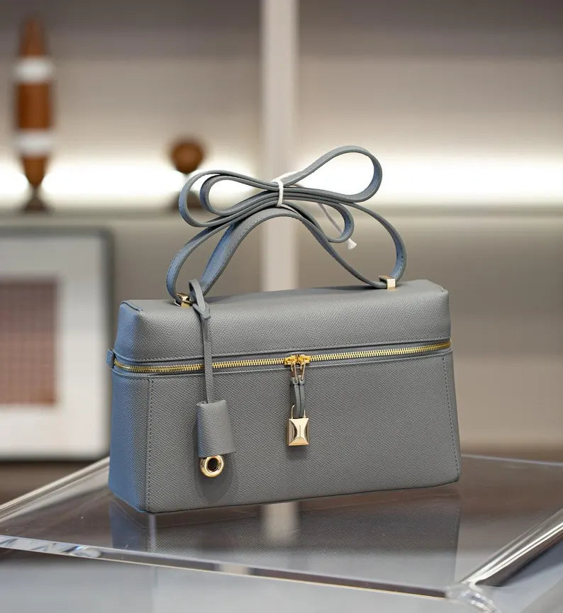 LOUI GREY 27 IN TEXTURED LEATHER
